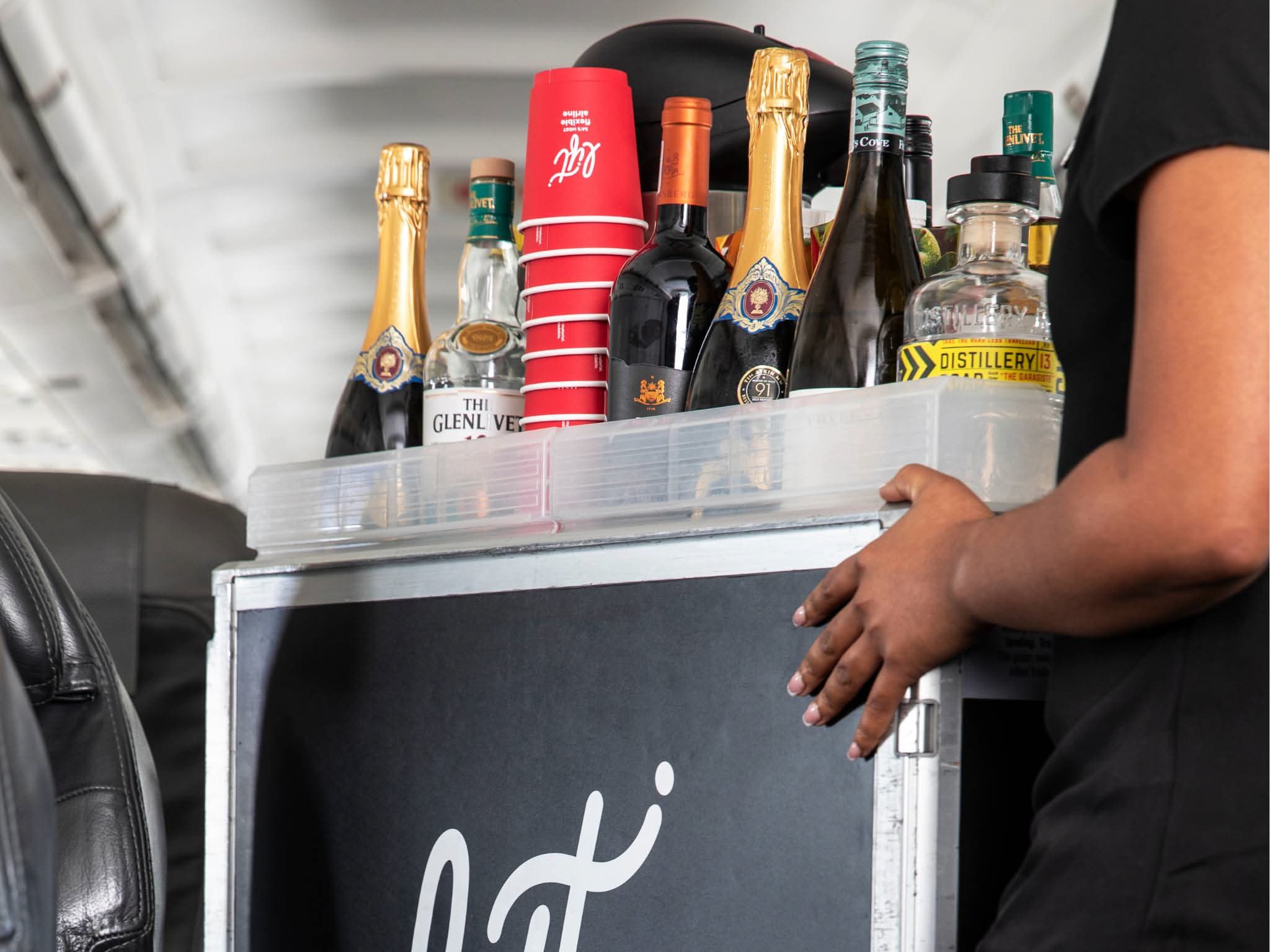 Selection of Boschendal, Bellingham and Brampton wines served on LIFT flights as part of the new onboard catering partnership with DGB